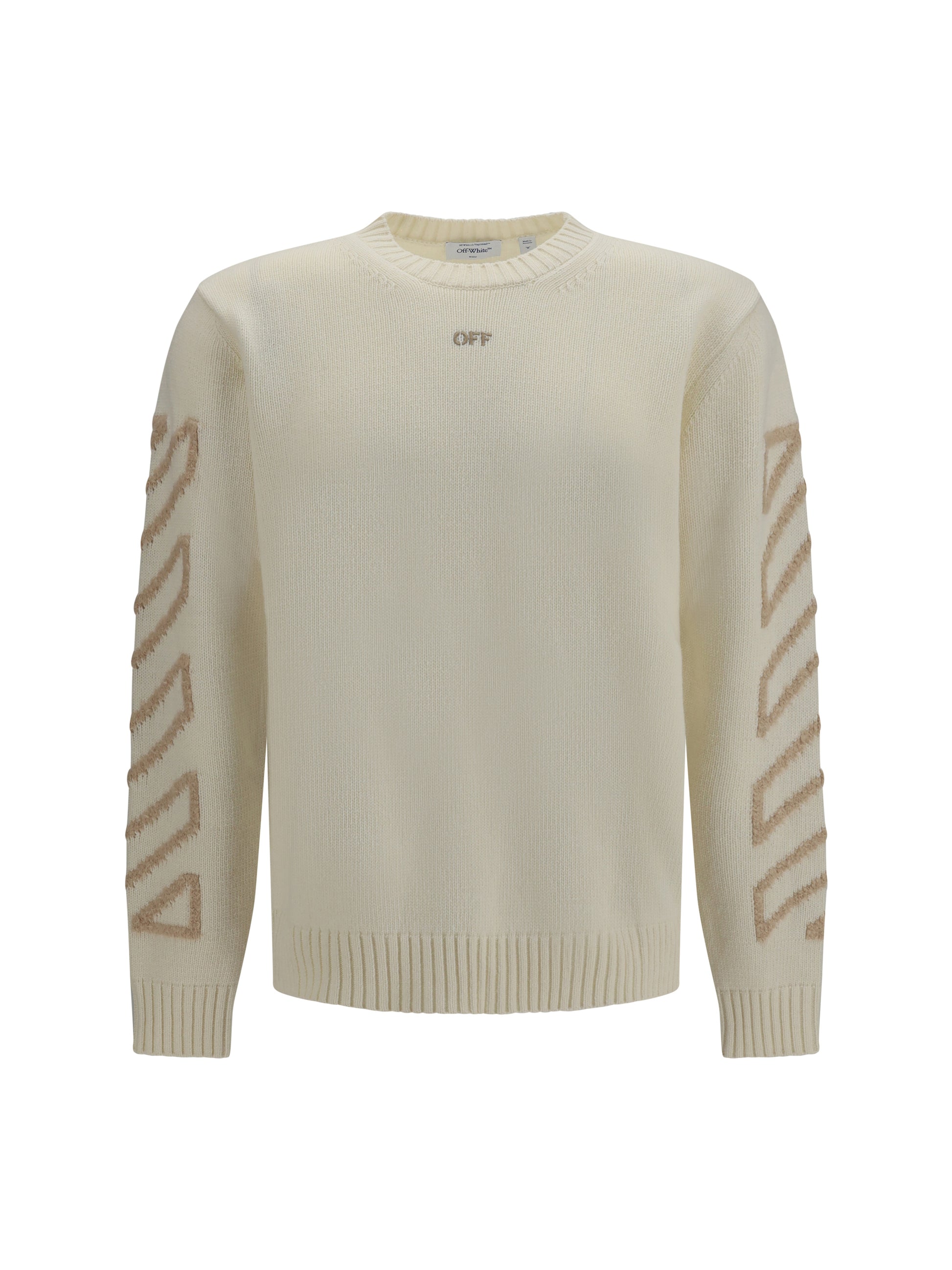 Off-White Men Arrow Fuzzy Crewneck Sweater OFF-WHITE