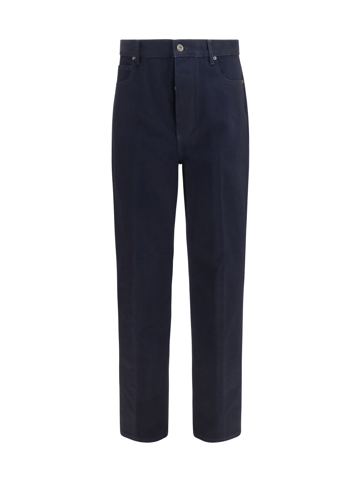 Bottega Veneta Men Wide-Leg Jeans With Intrecciato Patch BOTTEGA VENETA