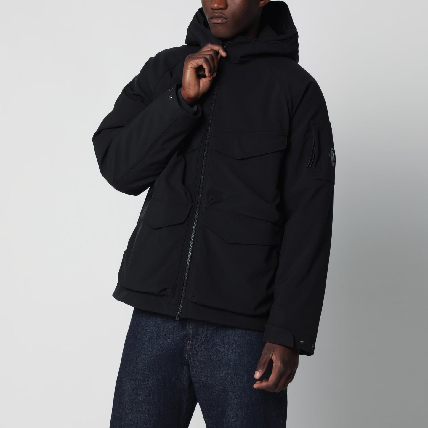 C.P. Company Black Padded Zip-Up Jacket Men C.P. COMPANY