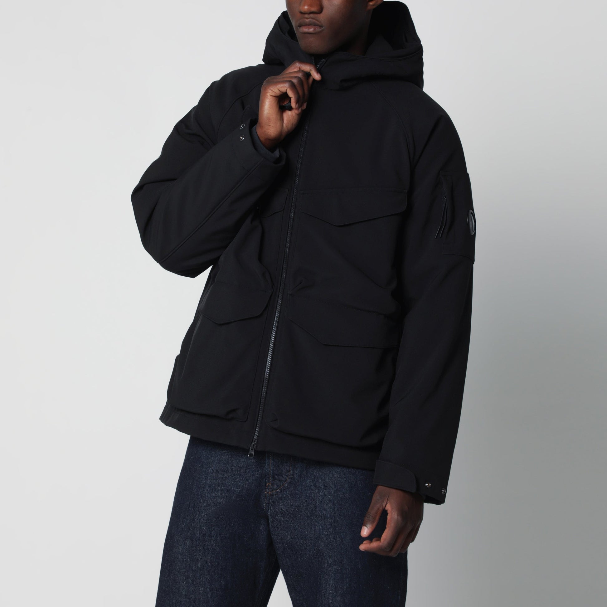 C.P. Company Black Padded Zip-Up Jacket Men C.P. COMPANY