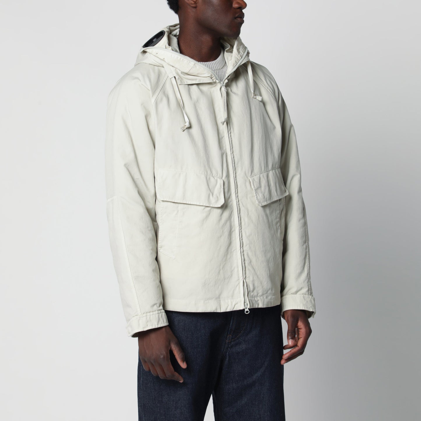 C.P. Company Silver Birch Hooded Jacket With Goggle Lenses Men C.P. COMPANY