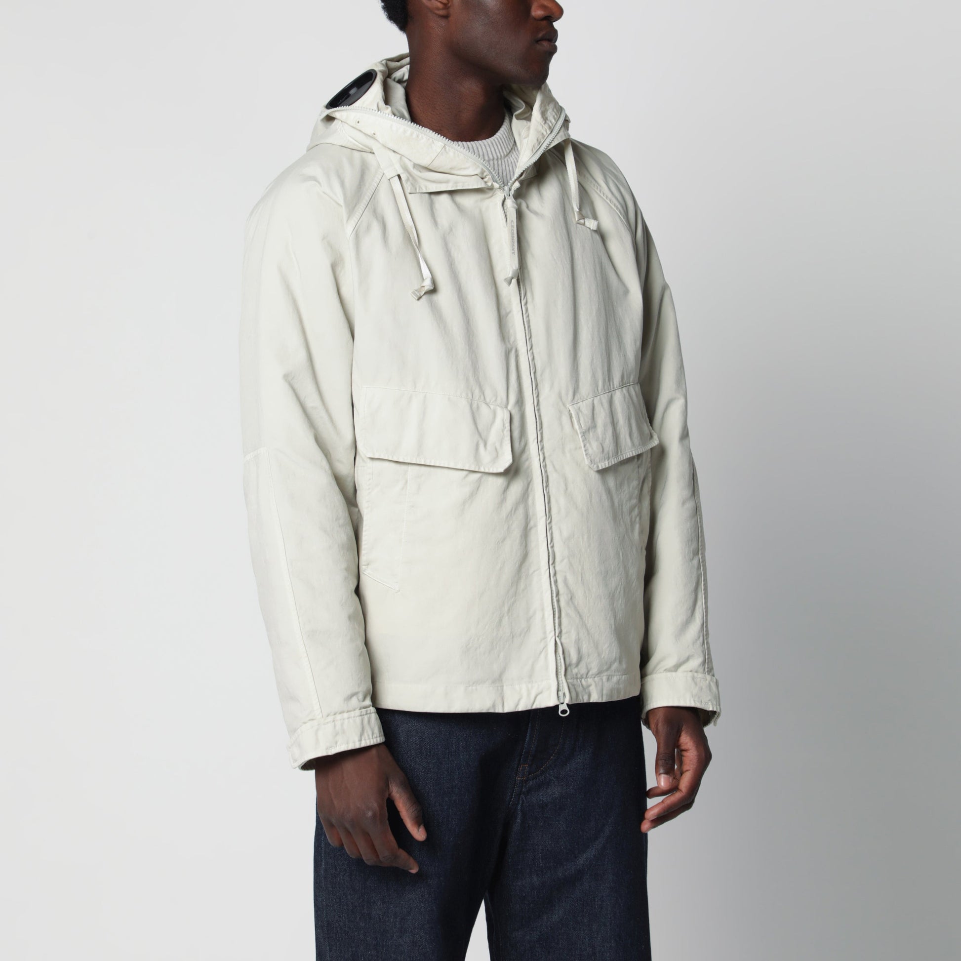 C.P. Company Silver Birch Hooded Jacket With Goggle Lenses Men C.P. COMPANY