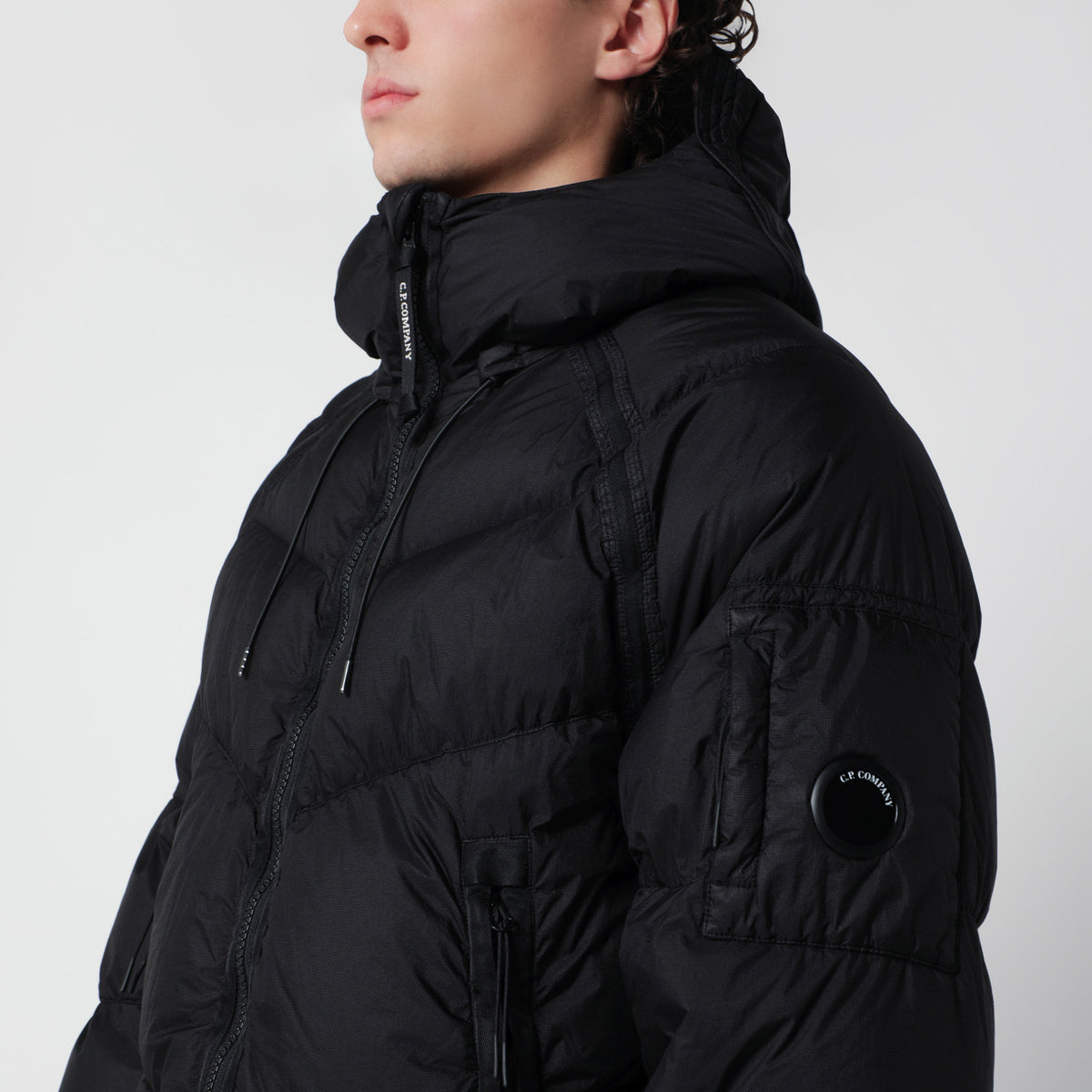 C.P. Company Black Dd Shell Hooded Down Jacket In Nylon Men C.P. COMPANY
