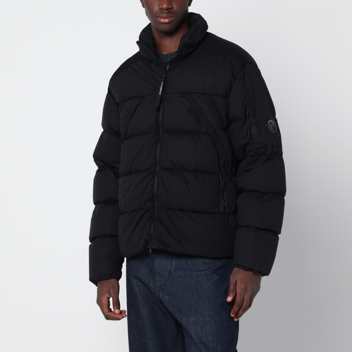 C.P. Company Black Nylon Zip-Up Down Jacket Men C.P. COMPANY