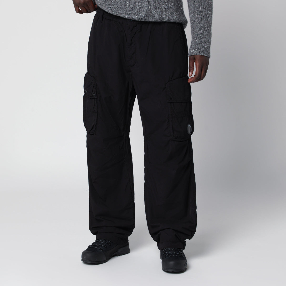 C.P. Company Black Cargo Trousers In Nylon Men C.P. COMPANY