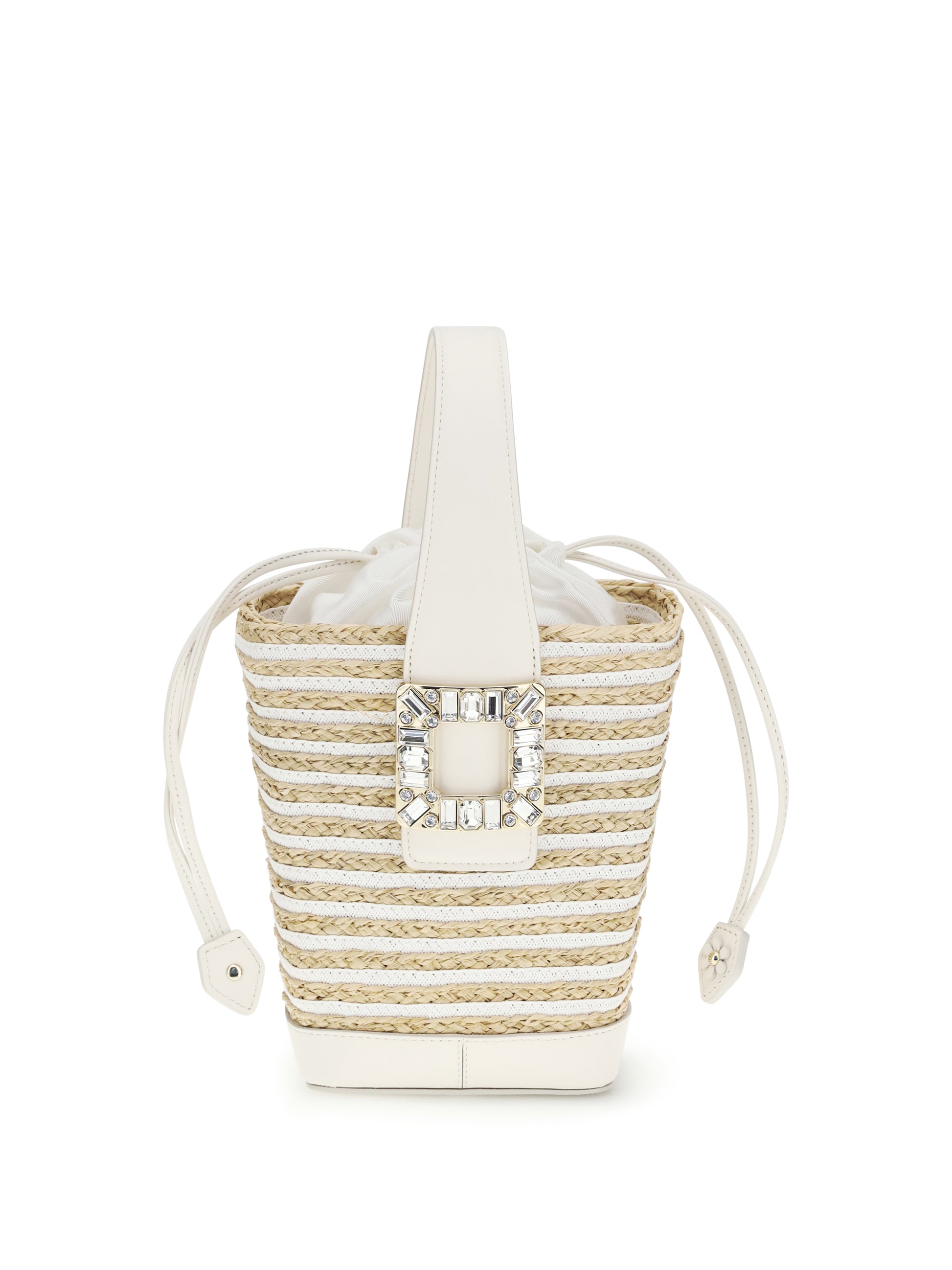 Roger Vivier Women Mini Viv' Skate Bucket Bag In Raffia ROGER VIVIER