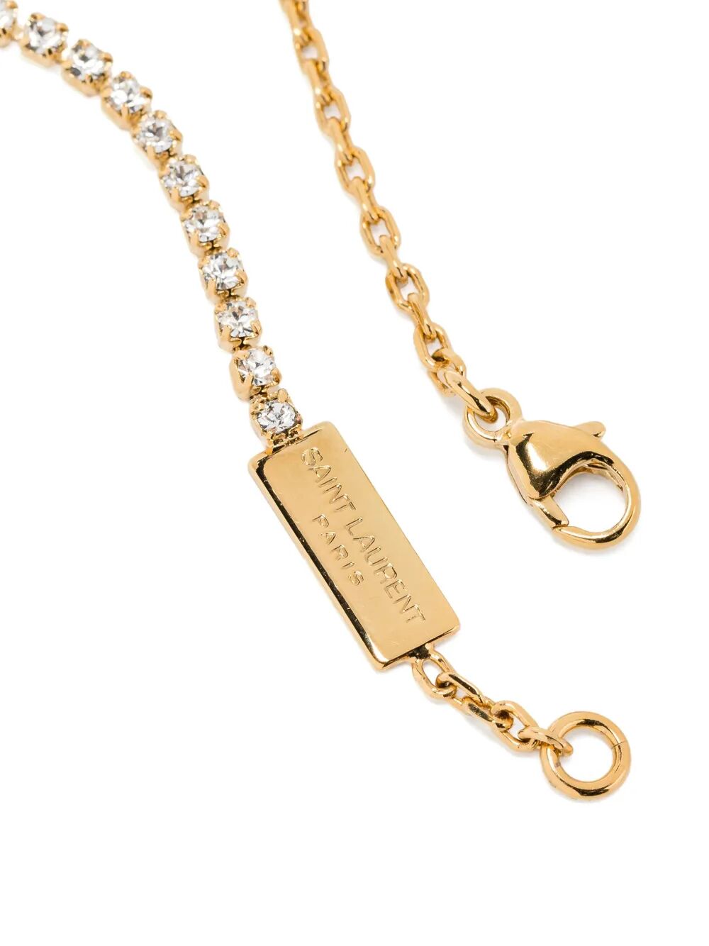 Saint Laurent Women Cassandre Charm Bracelet In Metal And Rhinestone SAINT LAURENT