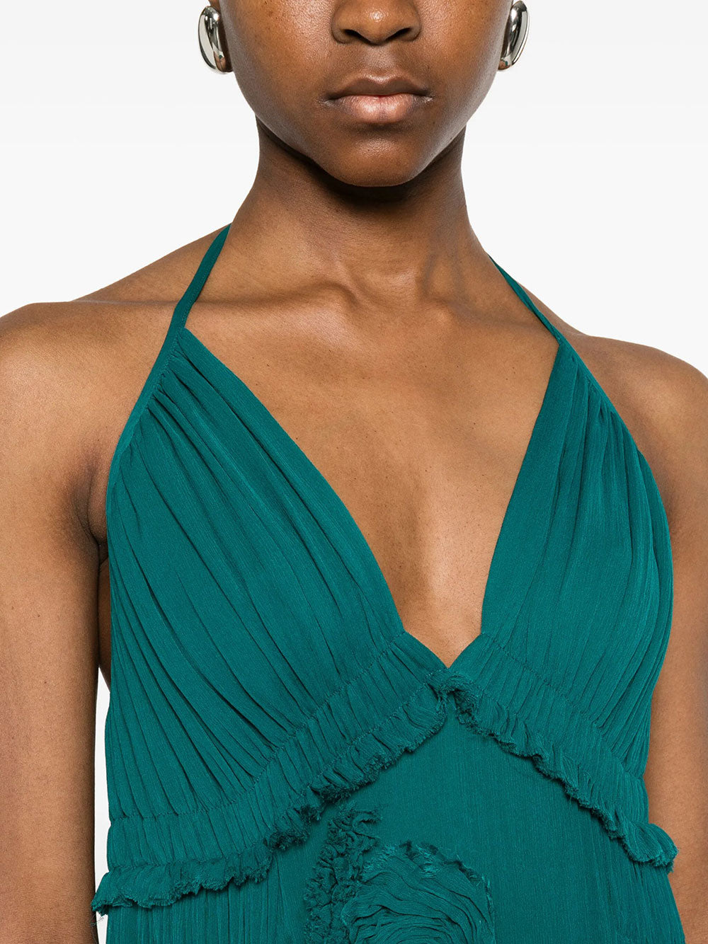 Dries Van Noten Women Drina Viscose Long Dress With Floral Appliqués DRIES VAN NOTEN