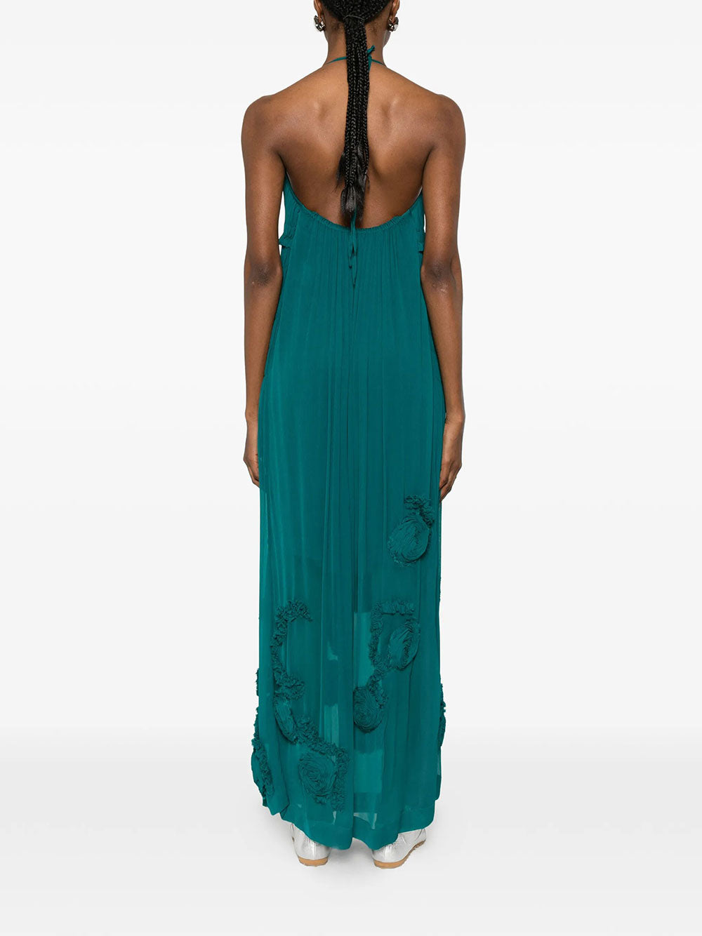 Dries Van Noten Women Drina Viscose Long Dress With Floral Appliqués DRIES VAN NOTEN