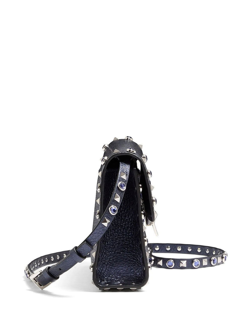 Valentino Garavani Women Valentino Garavani Rockstud Small Shoulder Bag In Laminated Leather With Cabochon Stones VALENTINO GARAVANI