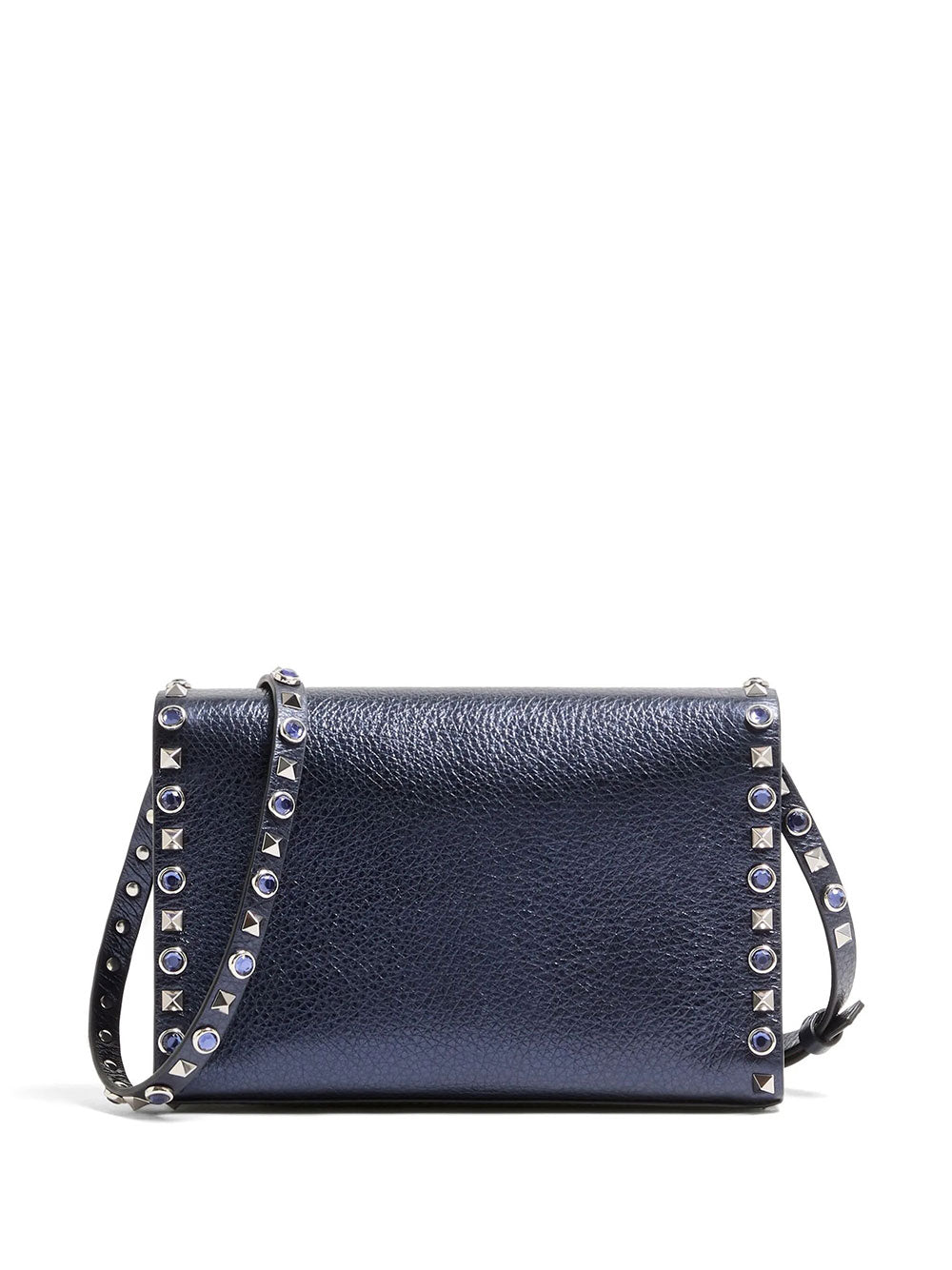 Valentino Garavani Women Valentino Garavani Rockstud Small Shoulder Bag In Laminated Leather With Cabochon Stones VALENTINO GARAVANI