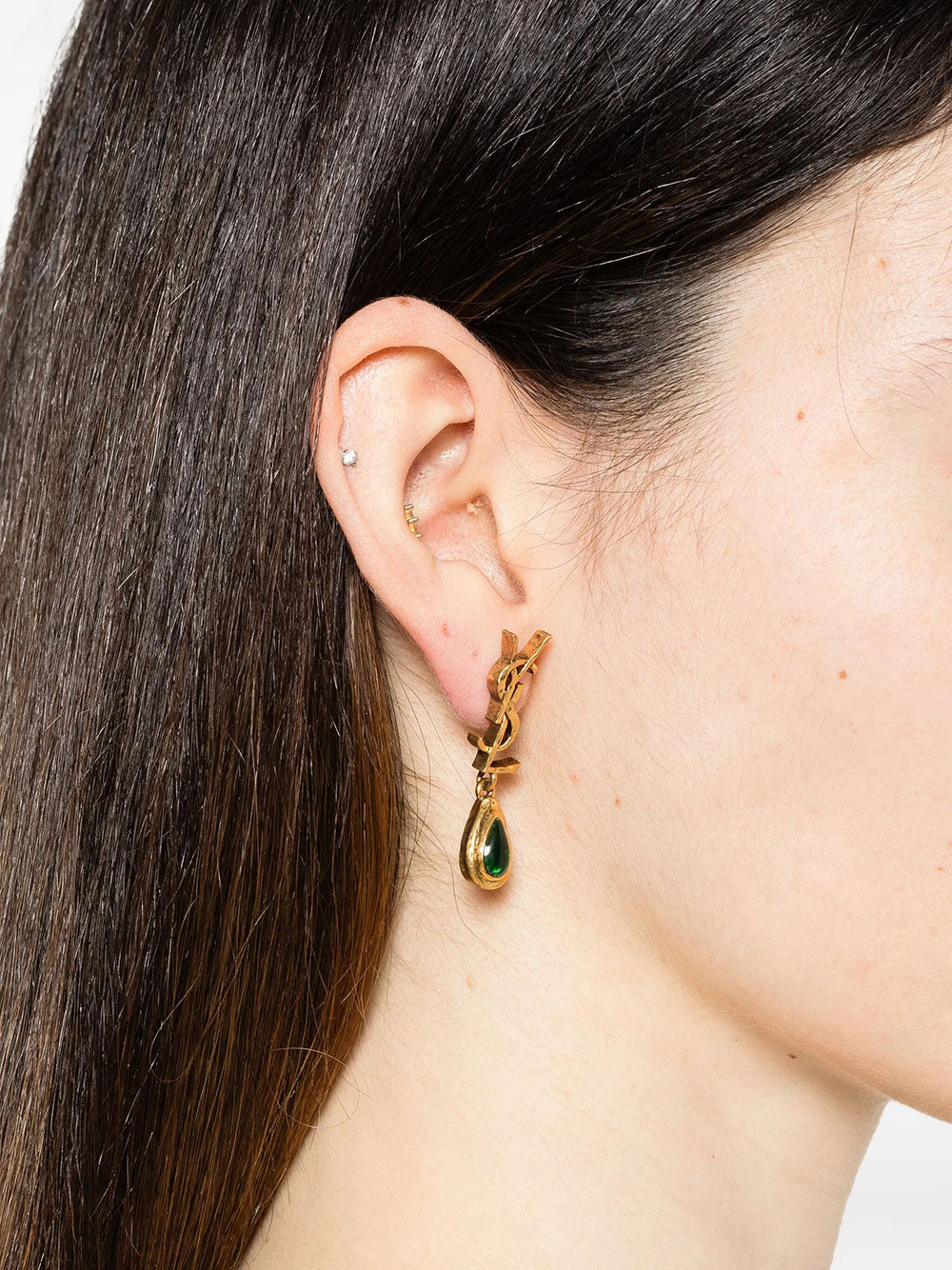 Saint Laurent Women Cassandre Cabochon Drop Earrings SAINT LAURENT