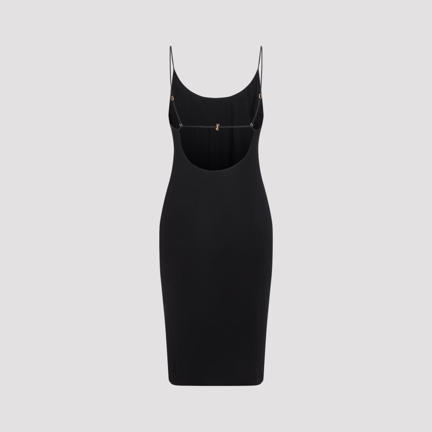 Saint Laurent Open-Back Cassandre Knit Dress Women SAINT LAURENT