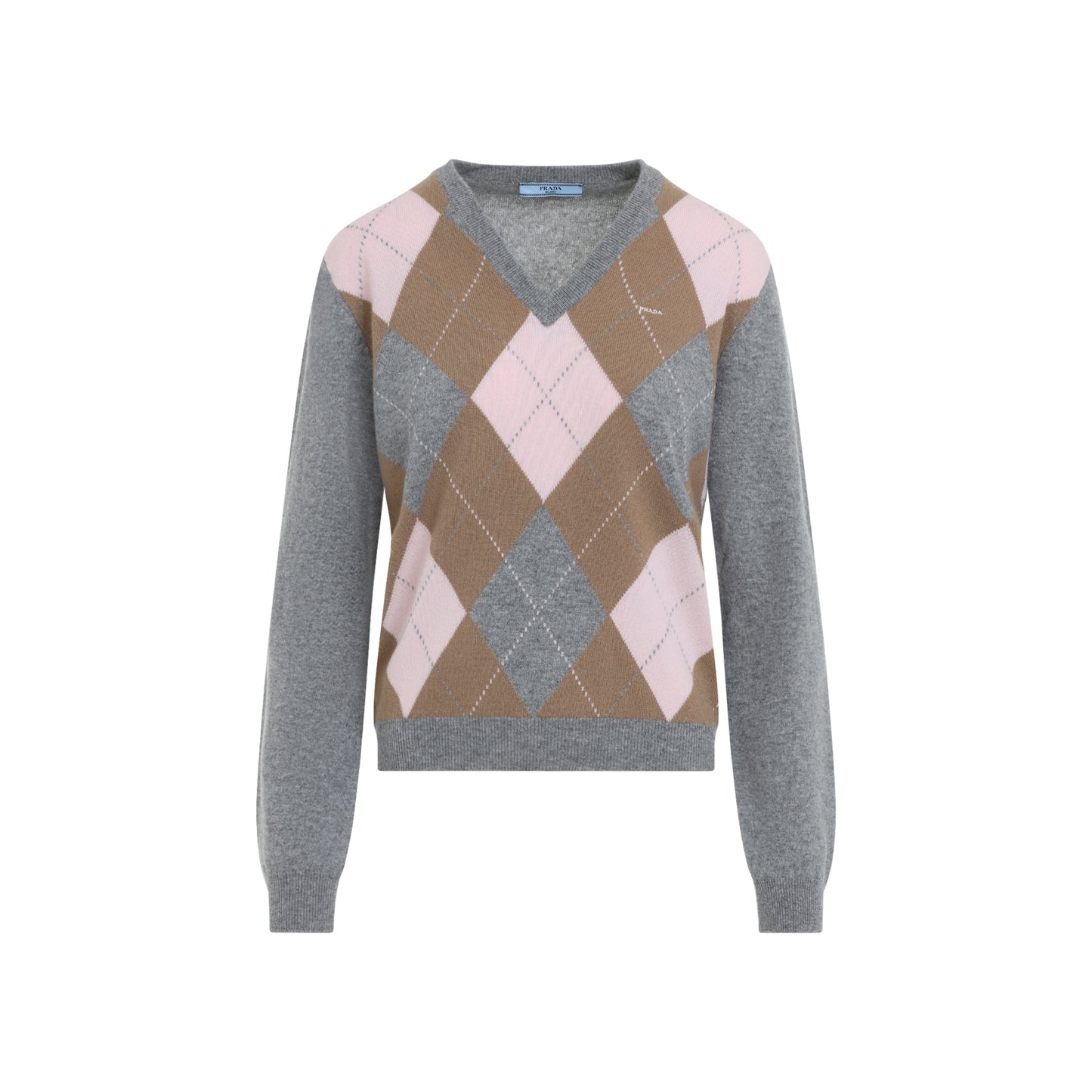Prada Argyle V-Neck Sweater Women PRADA
