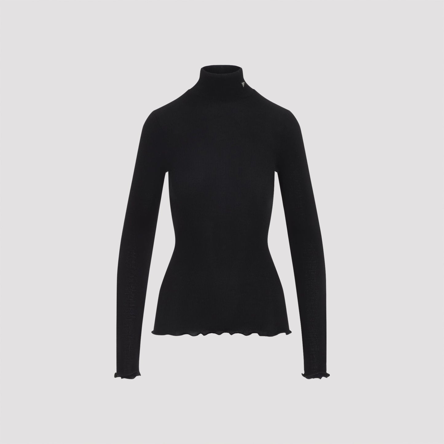 Prada Ribbed Knit Turtleneck Top Women PRADA