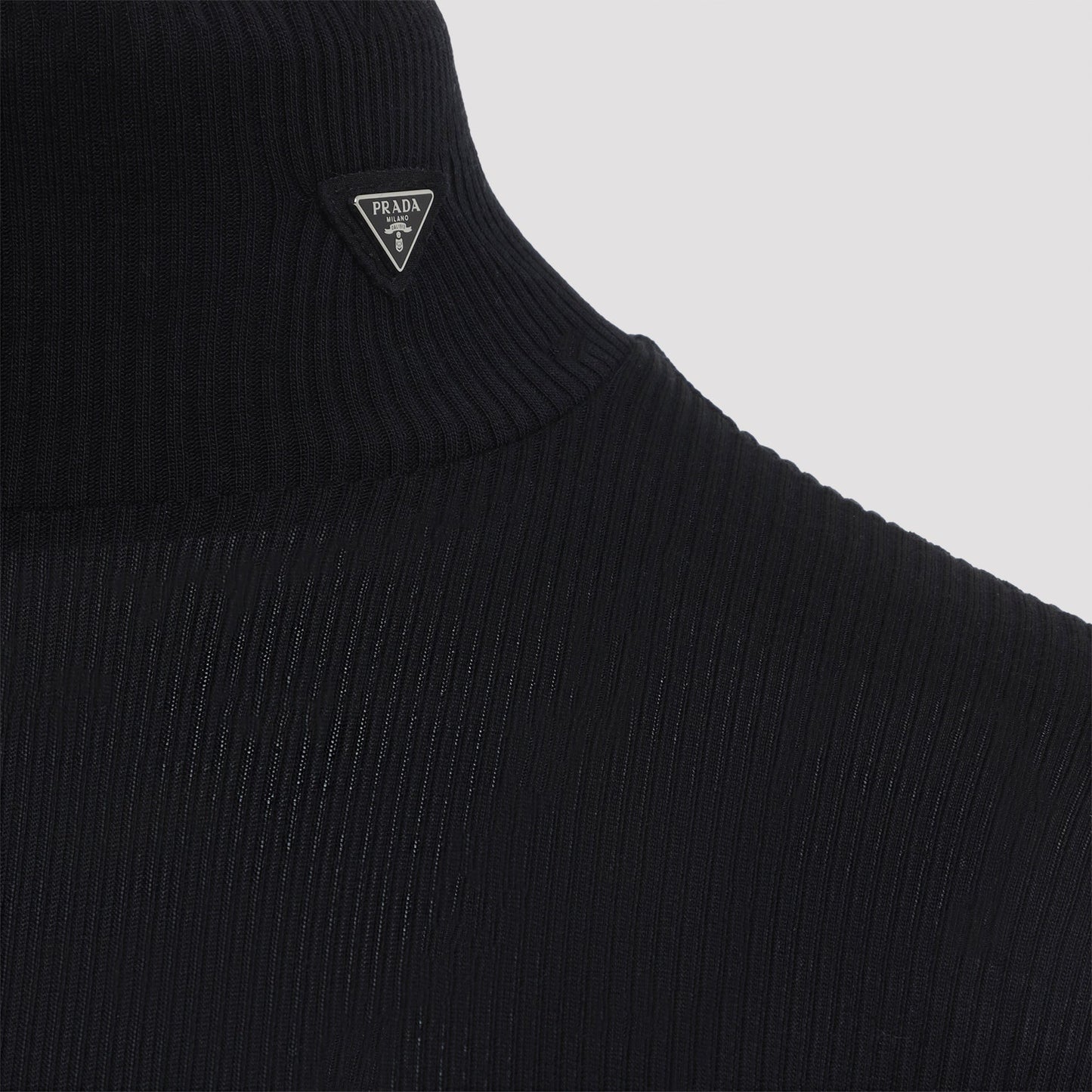 Prada Ribbed Knit Turtleneck Top Women PRADA