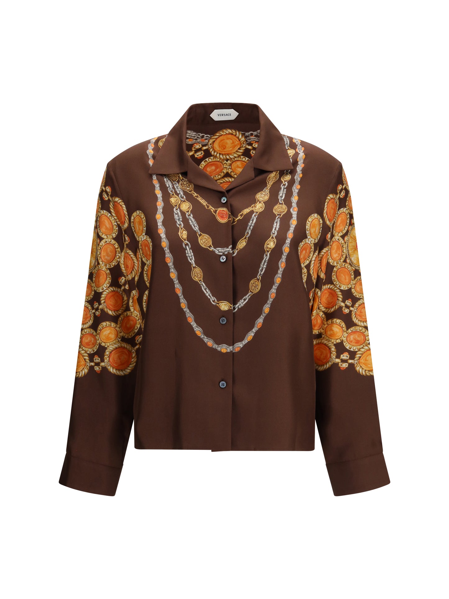 Versace Women Chain Print Buttoned Shirt VERSACE