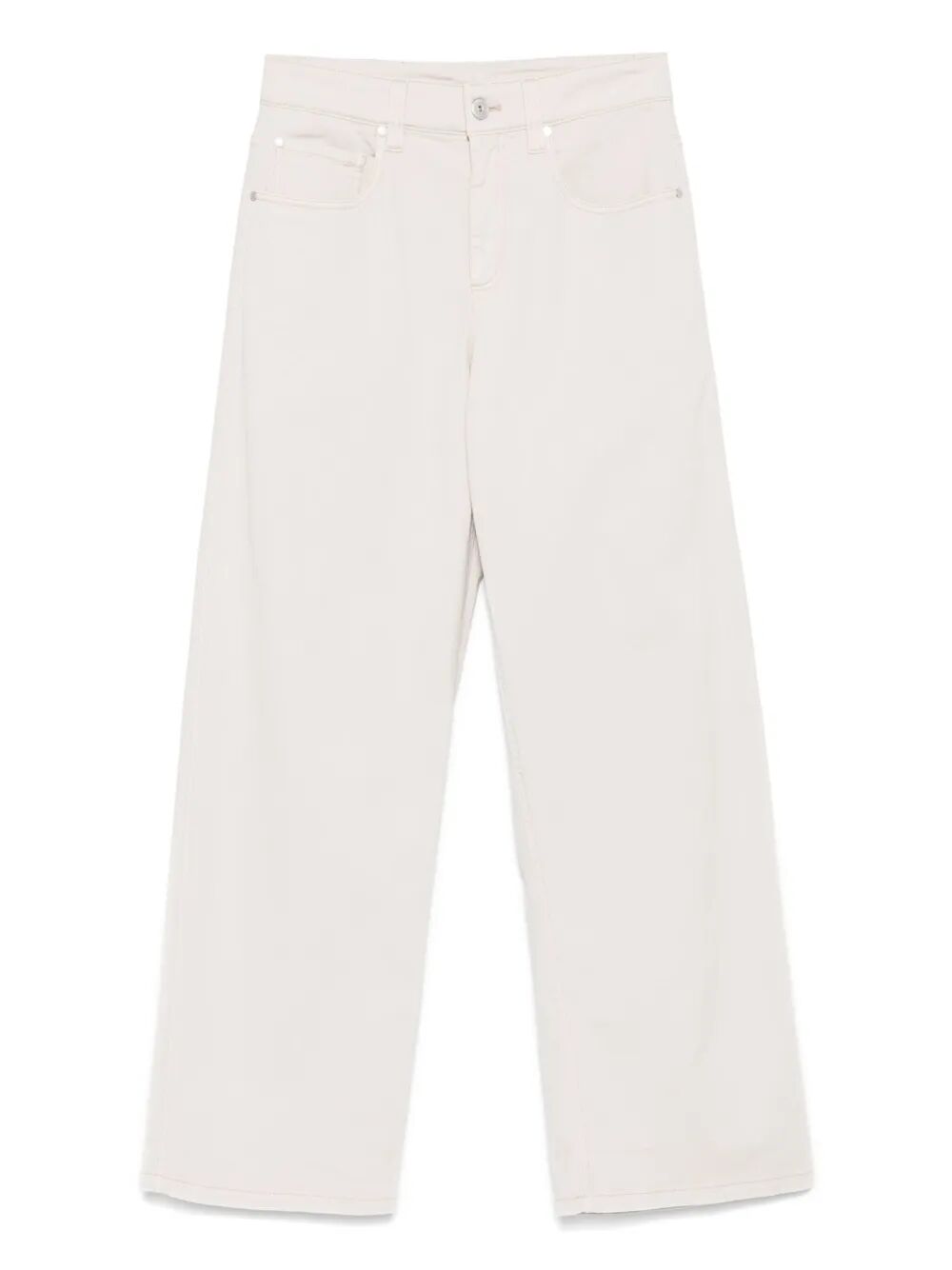 Brunello Cucinelli Women Stretch Dyed Denim Loose Barrel Jeans With Monili BRUNELLO CUCINELLI