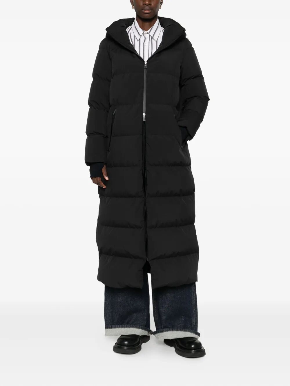 Herno Women 2Layers Hooded Long Down Jacket HERNO