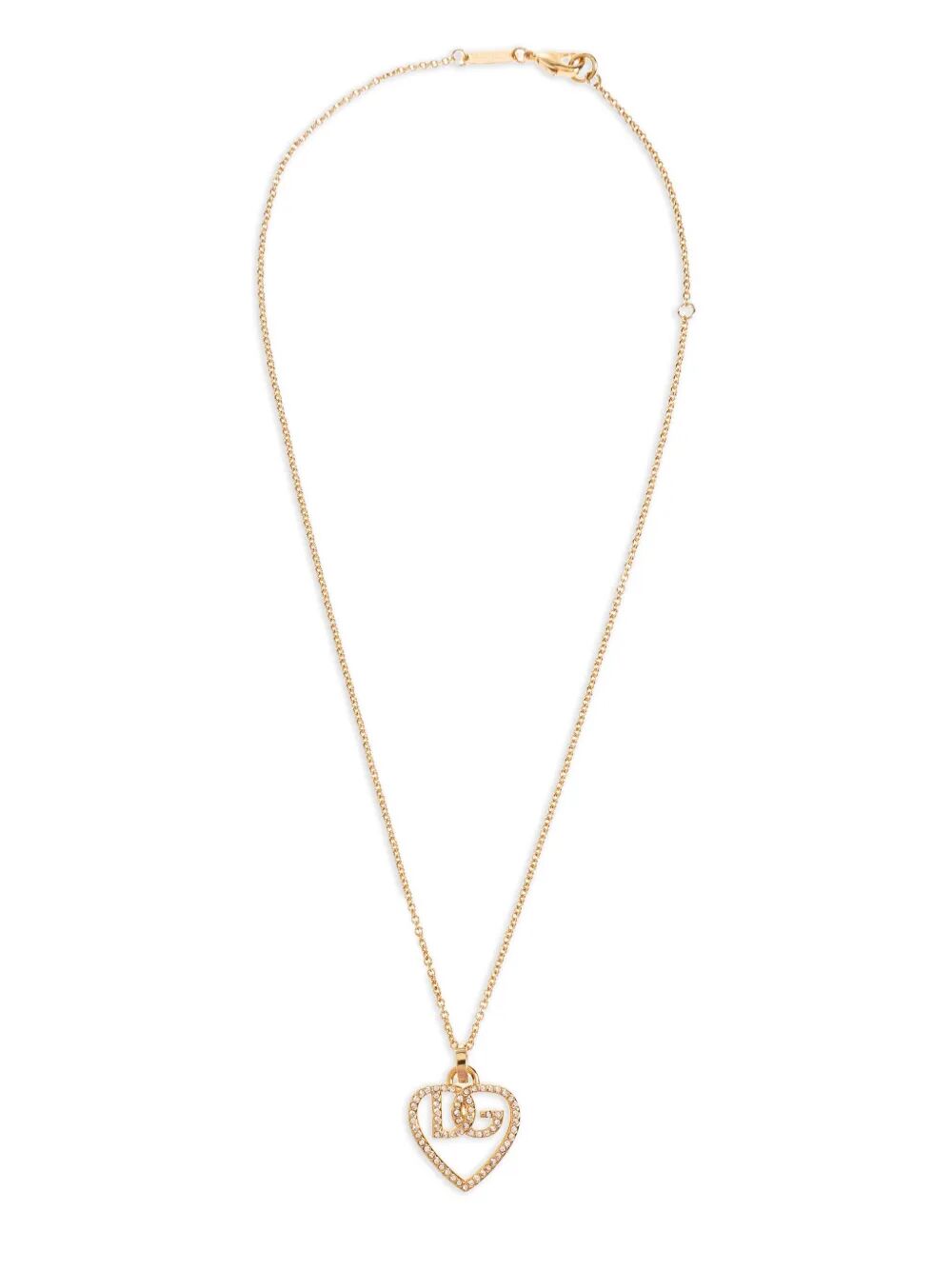 Dolce & Gabbana Women Heart And Logo Rhinestones Pendant Necklace DOLCE & GABBANA