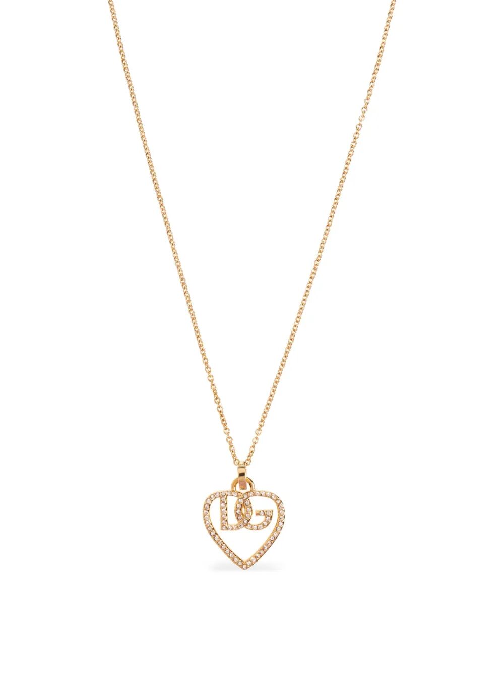 Dolce & Gabbana Women Heart And Logo Rhinestones Pendant Necklace DOLCE & GABBANA