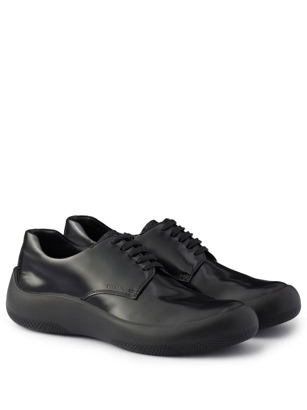 Prada Men Scarpe Stringate In Pelle Spazzolata PRADA