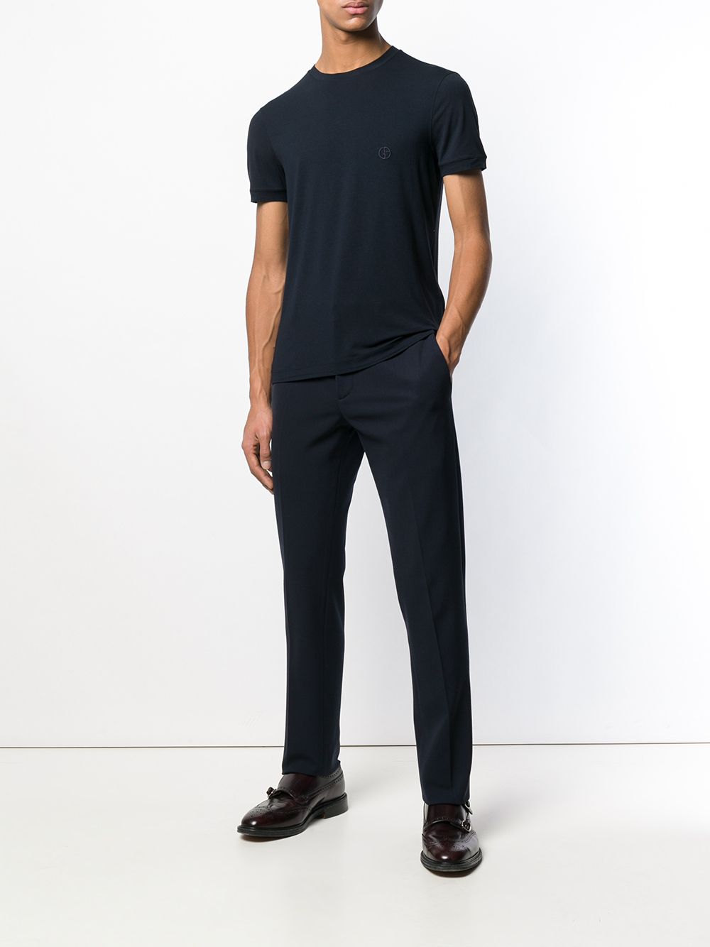 Giorgio Armani Men Stretch Viscose Jersey Crew Neck T-Shirt GIORGIO ARMANI