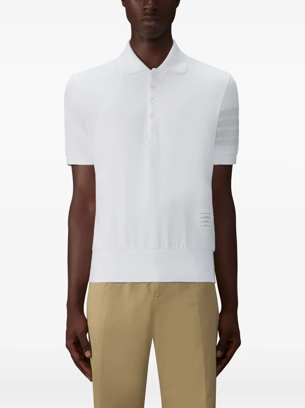 Thom Browne Men 4-Bar Cotton Piqué Polo Shirt THOM BROWNE
