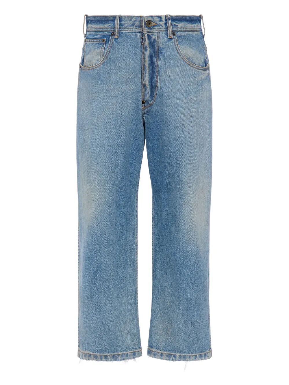 Maison Margiela Men Washed Denim Straight-Leg Cropped Jeans MAISON MARGIELA