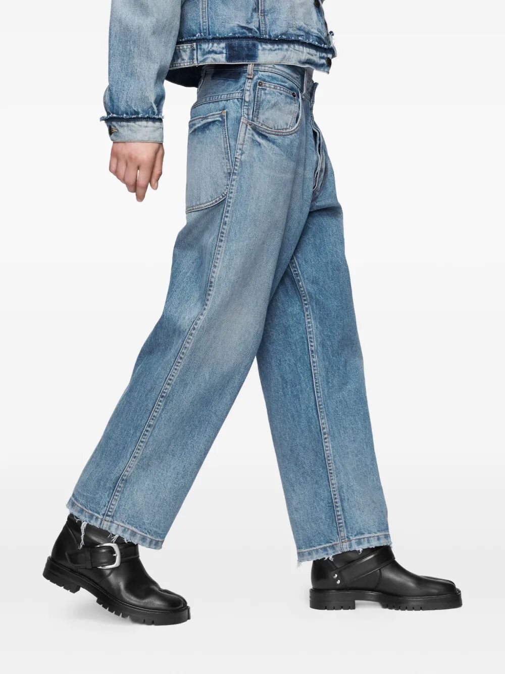 Maison Margiela Men Washed Denim Straight-Leg Cropped Jeans MAISON MARGIELA