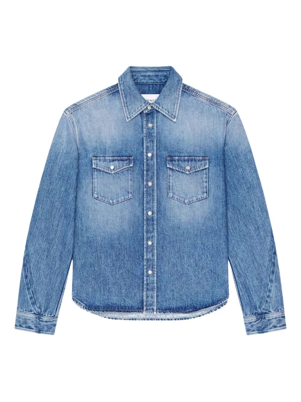 Givenchy Men Couture Seam Shirt In Shadow Washed Denim GIVENCHY