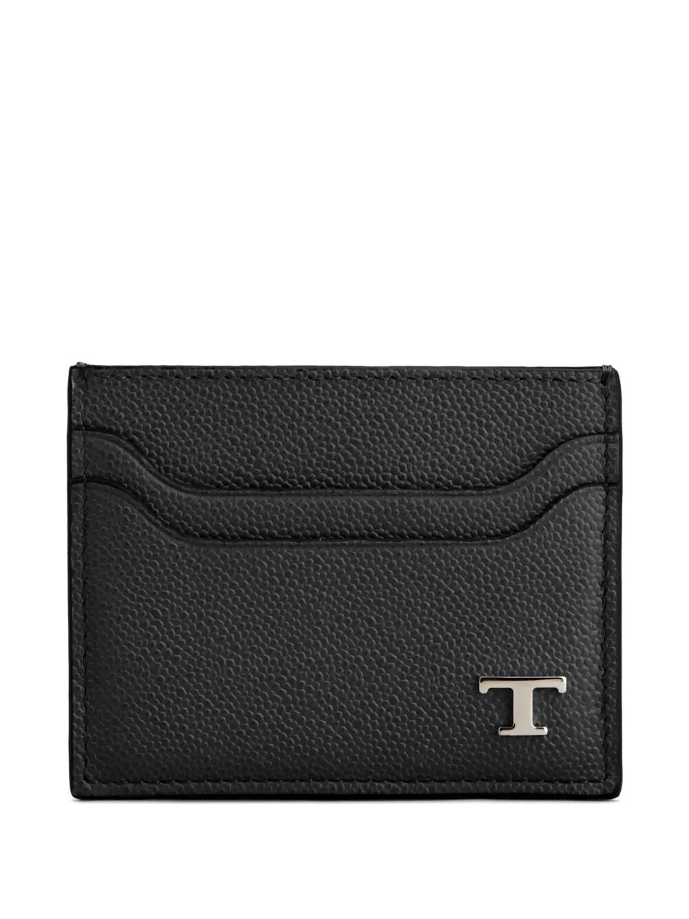 Tod's Men Grained Leather Cardholder With Metal T Timeless Logo TOD'S