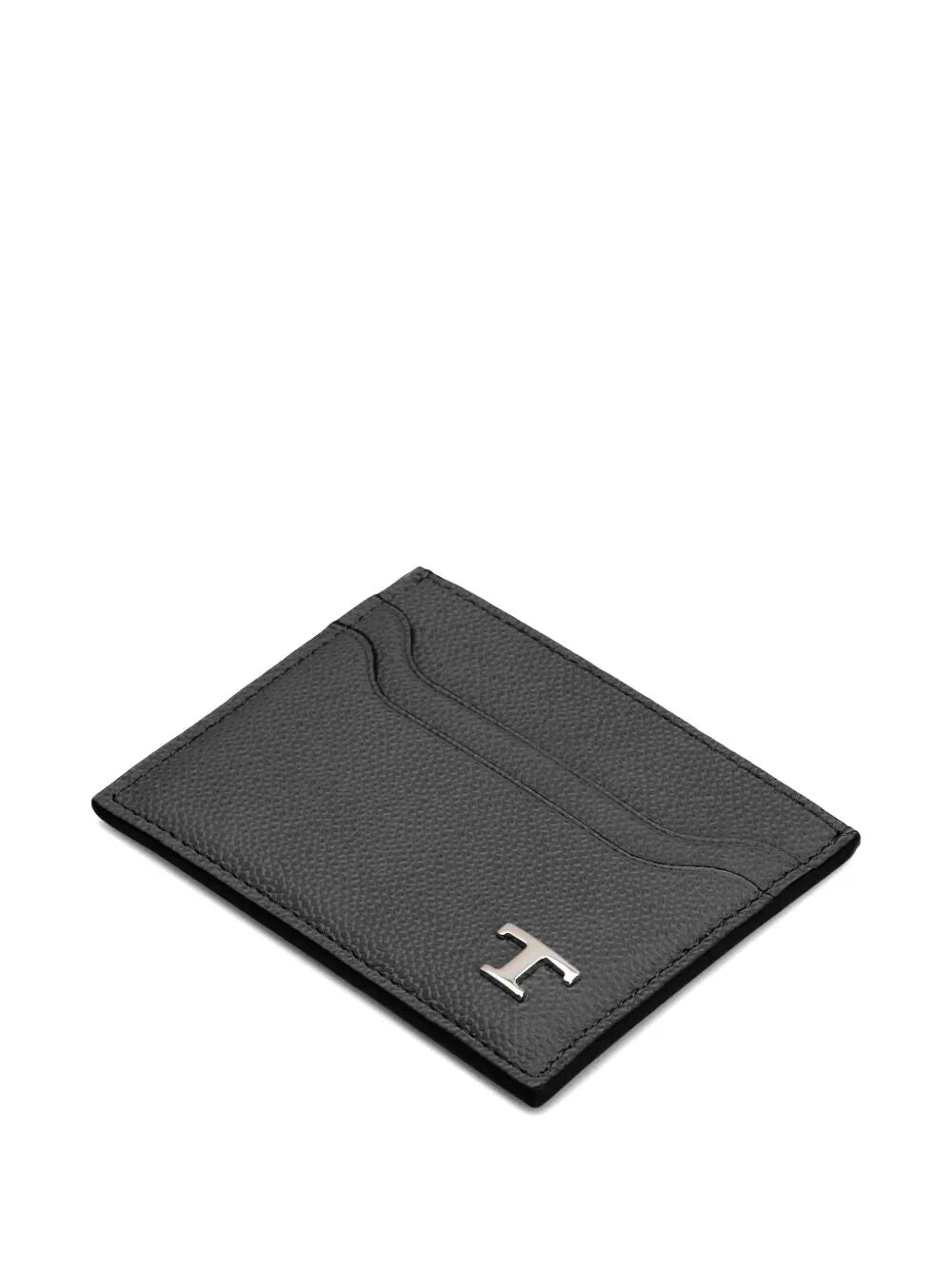 Tod's Men Grained Leather Cardholder With Metal T Timeless Logo TOD'S