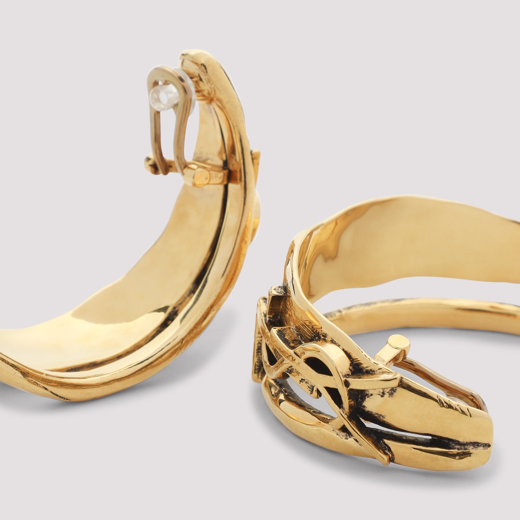 Saint Laurent Creole Charm Cassandre Earrings Women SAINT LAURENT