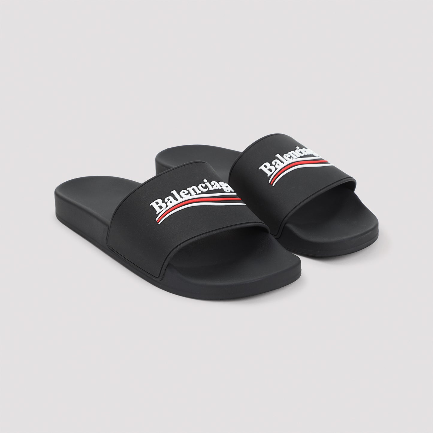 Balenciaga Pool Rubber Political Logo Slide Men BALENCIAGA