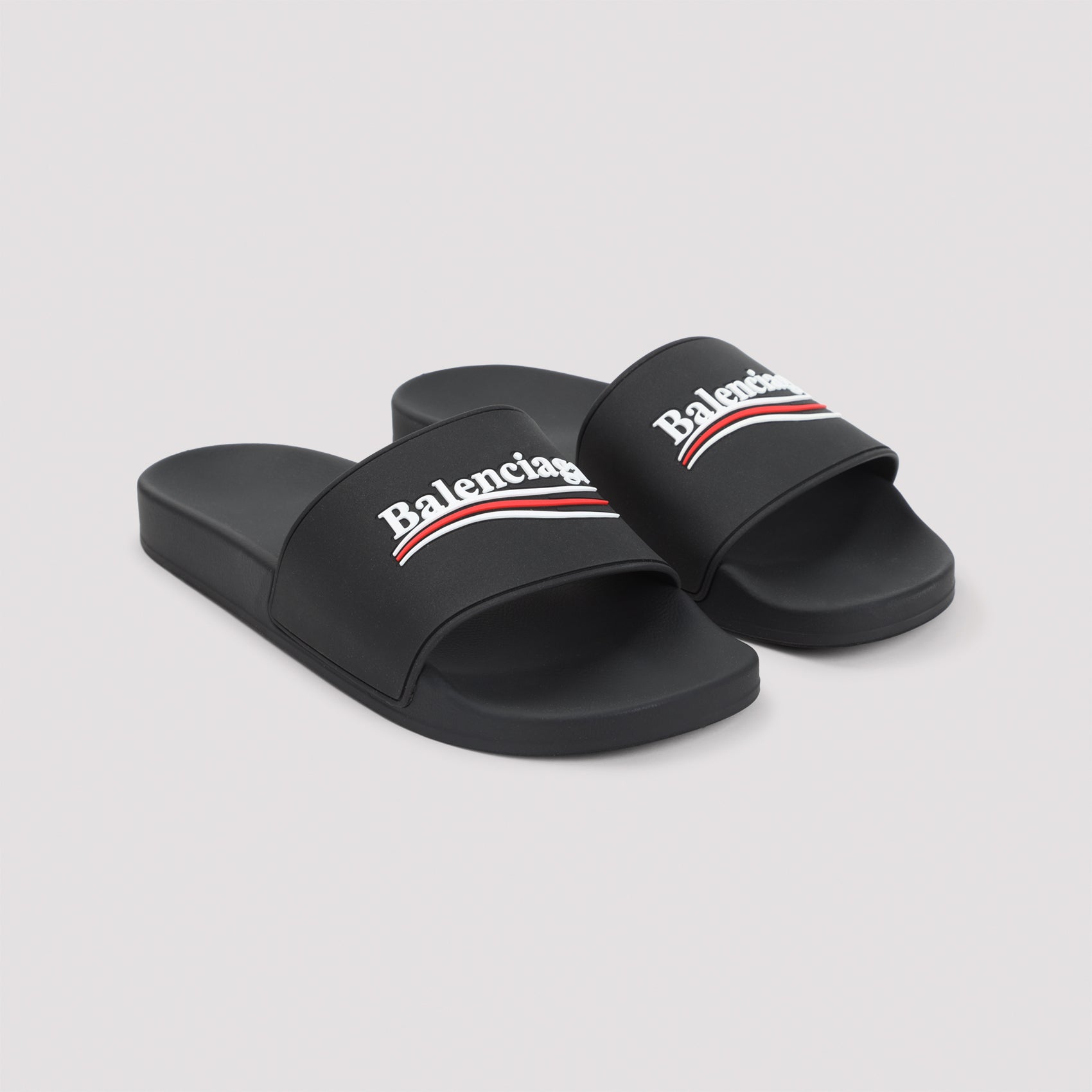 Balenciaga Pool Rubber Political Logo Slide Men BALENCIAGA