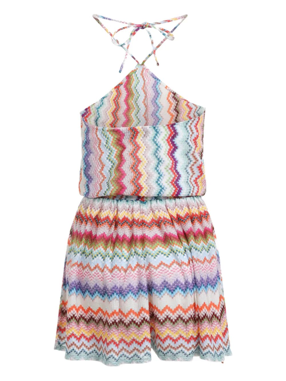 Missoni Women Short Jumpsuit In Lamé Viscose With Pixel-Effect Zigzag Pattern MISSONI