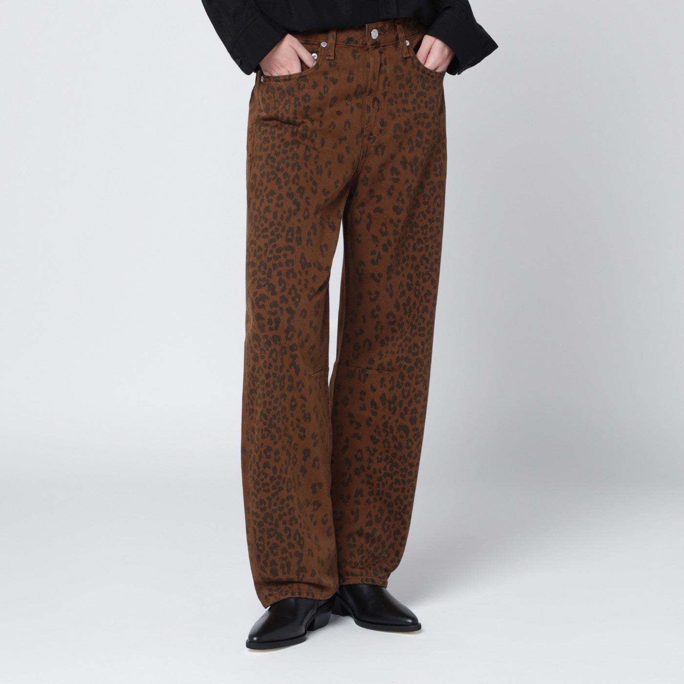 Citizens Of Humanity Relaxed Miro Jeans With Cheetah Print Women Citizens of Humanity