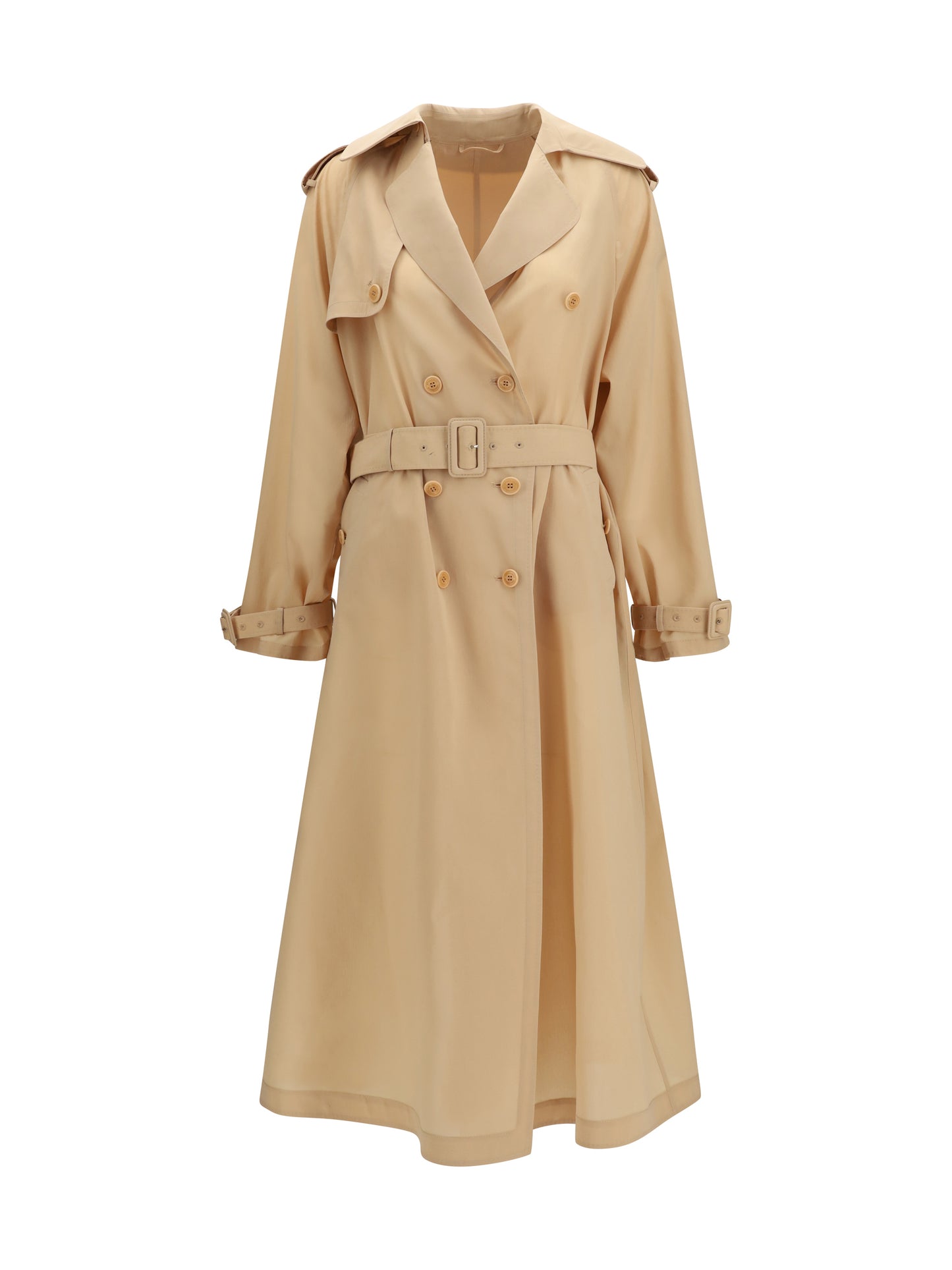Ermanno Scervino Women Double-Breasted Trench In Georgette Bonded With Silk Chiffon ERMANO SCERVINO