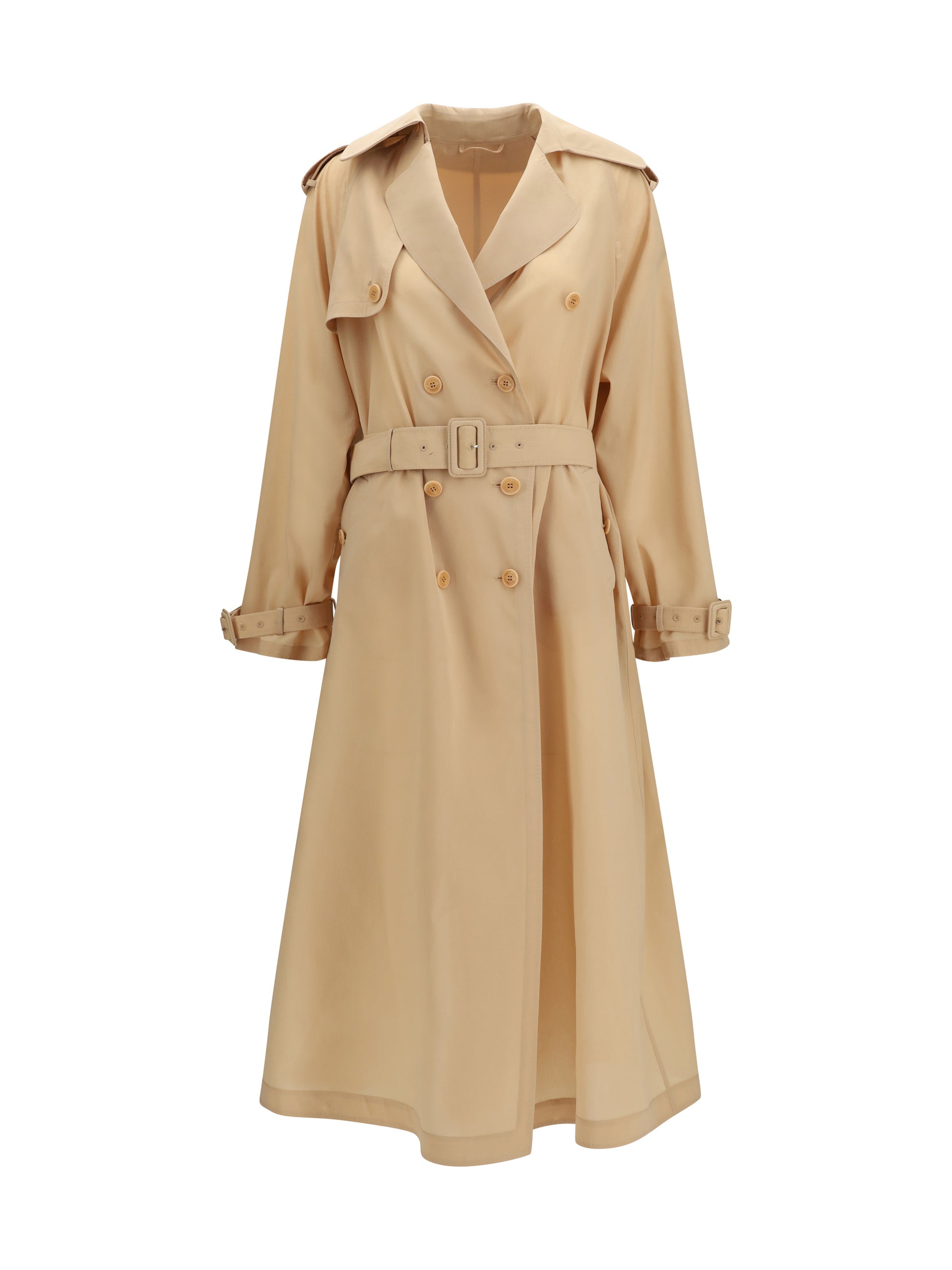 Ermanno Scervino Women Double-Breasted Trench In Georgette Bonded With Silk Chiffon ERMANO SCERVINO