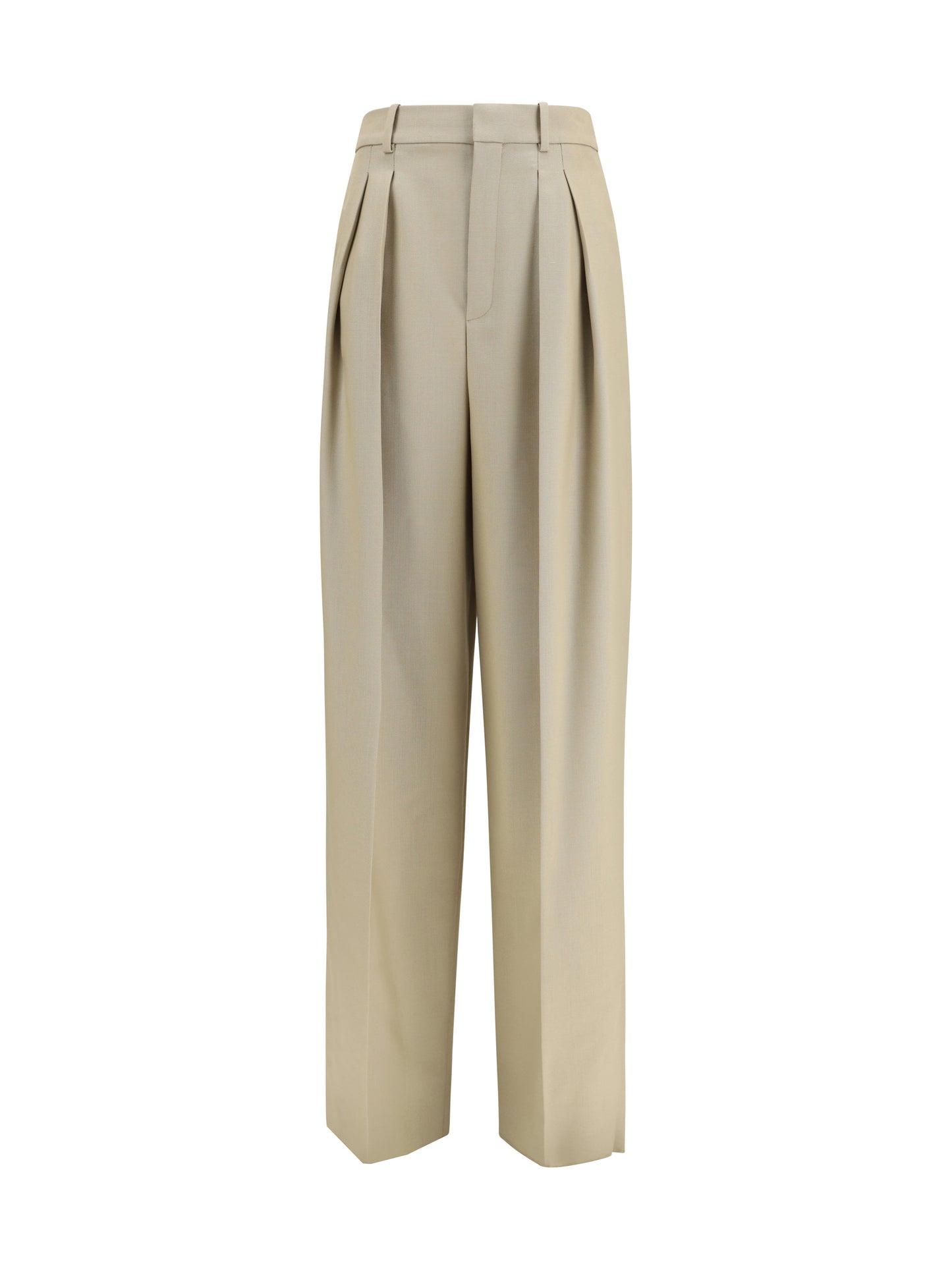 Saint Laurent Women Tailored Wool And Silk Canvas Pants SAINT LAURENT