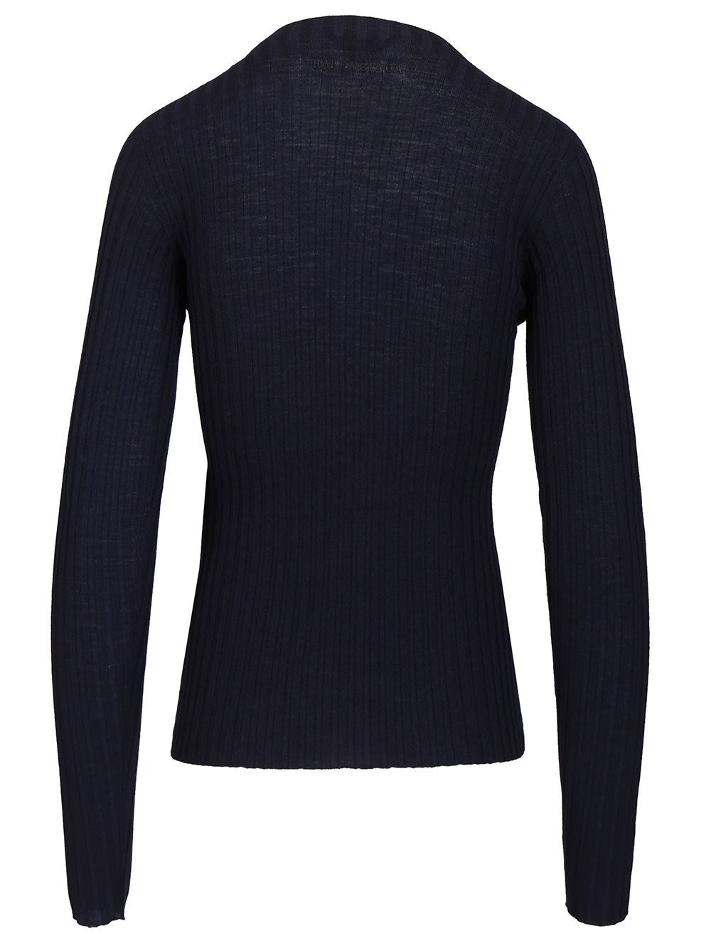 Balenciaga Women Ribbed Knit Sweater BALENCIAGA