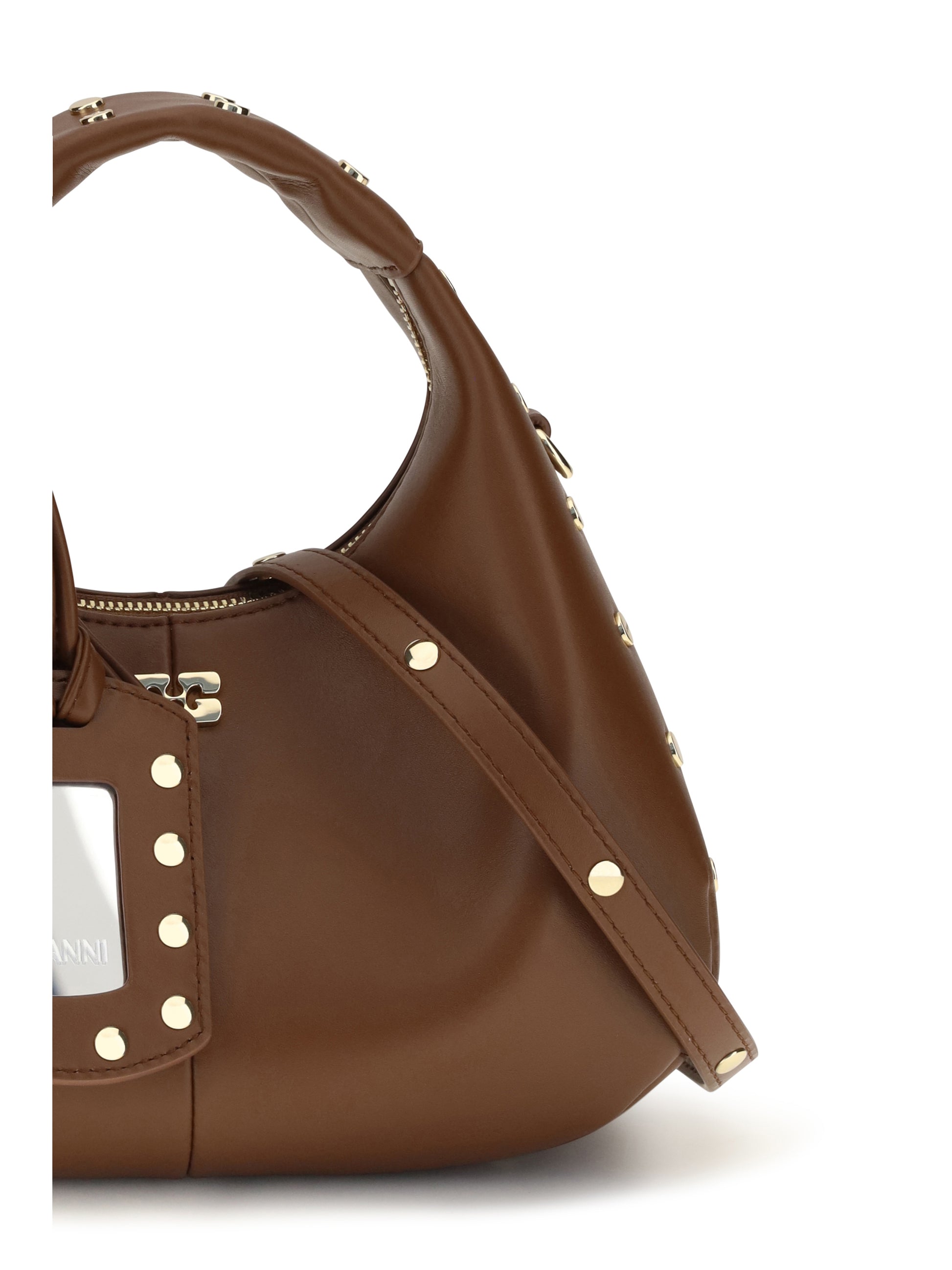 Ganni Women Mini Studded Hobo Handbag GANNI