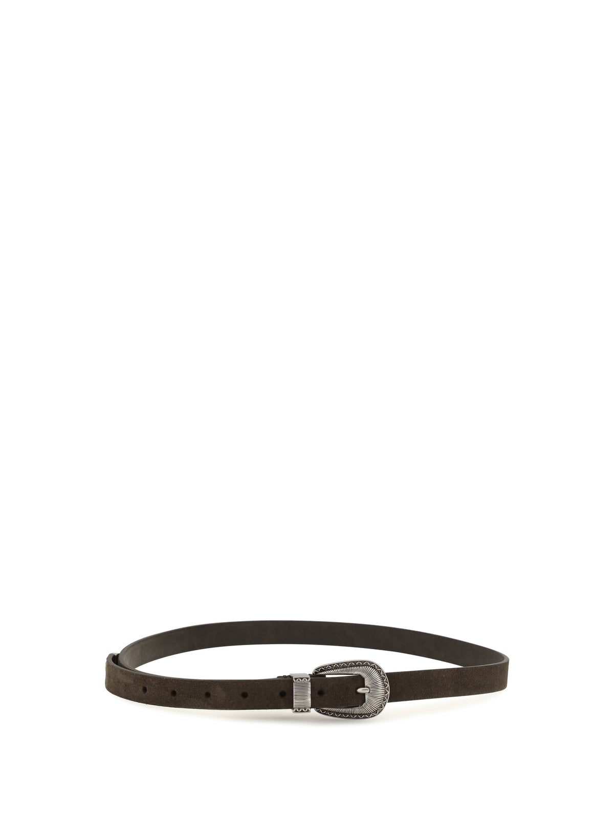 Brunello Cucinelli Men Suede Belt With Prong Buckle BRUNELLO CUCINELLI