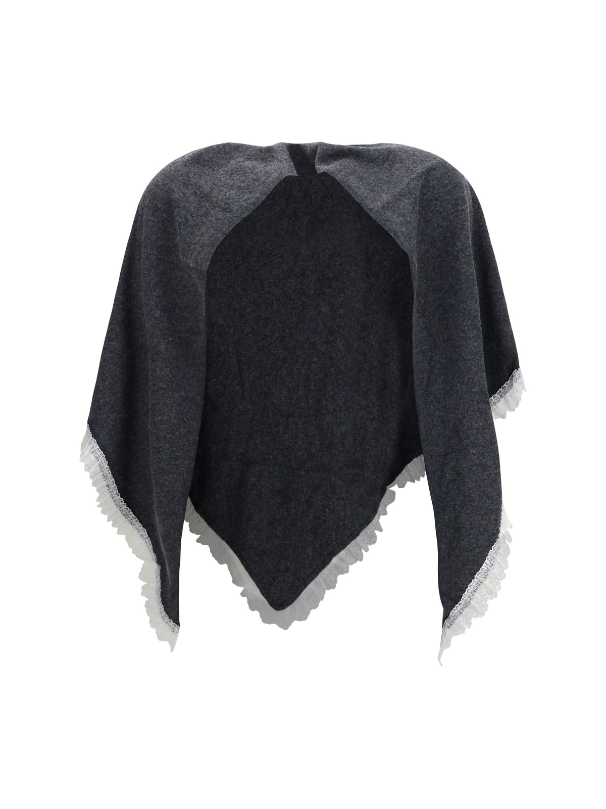 Ganni Women Openwork Wool Cape GANNI