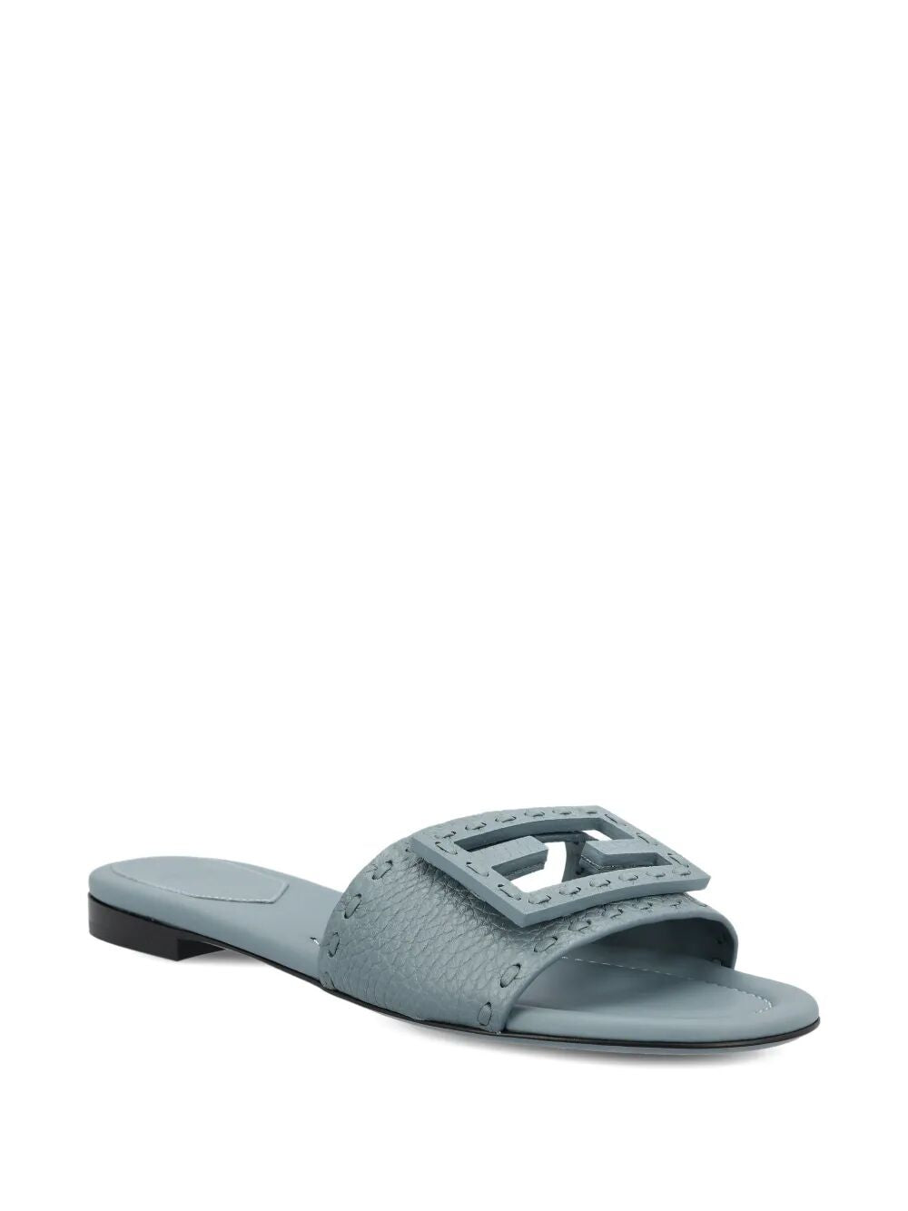 Fendi Women Baguette Wide-Band Leather Slides FENDI