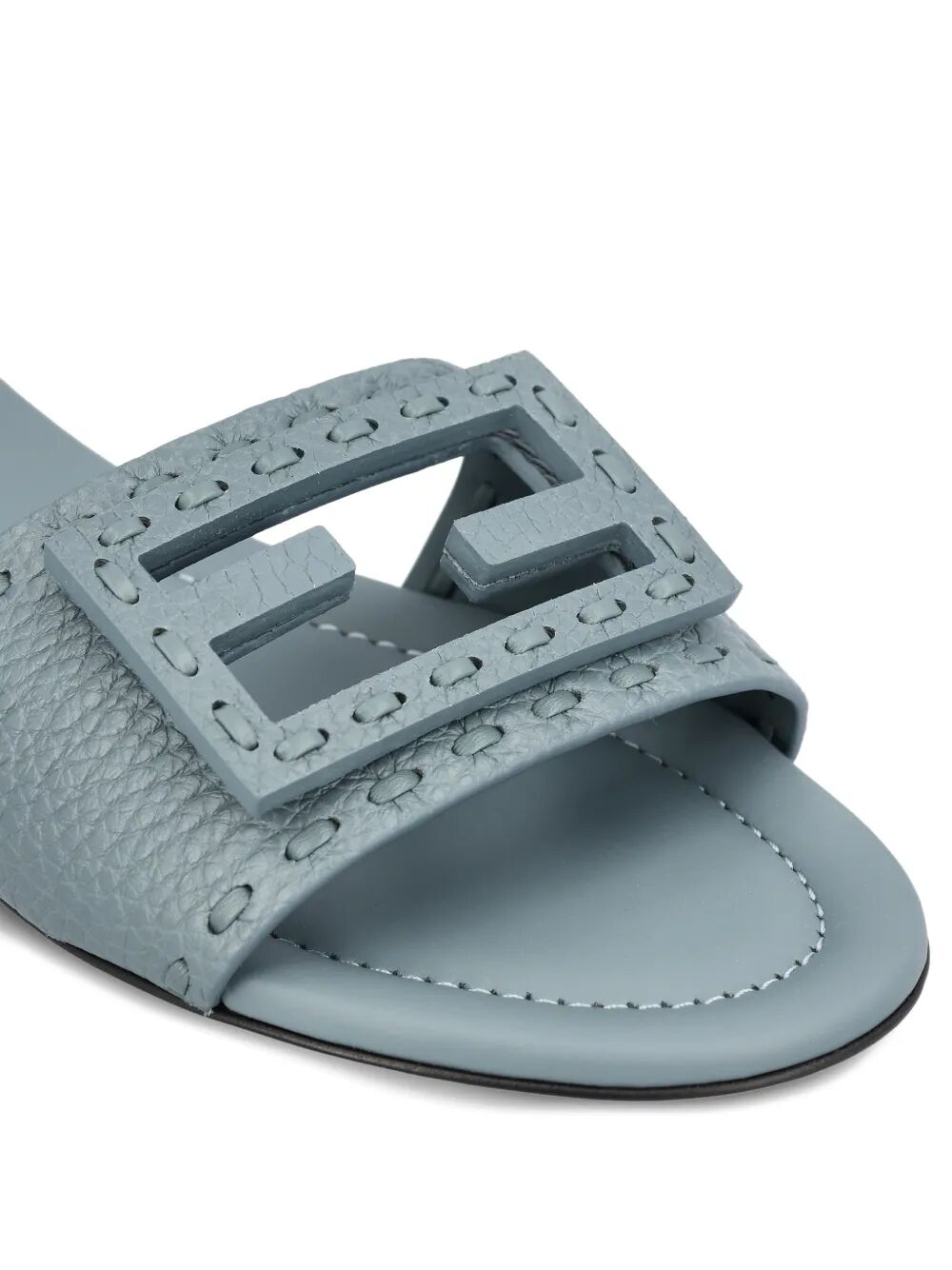 Fendi Women Baguette Wide-Band Leather Slides FENDI