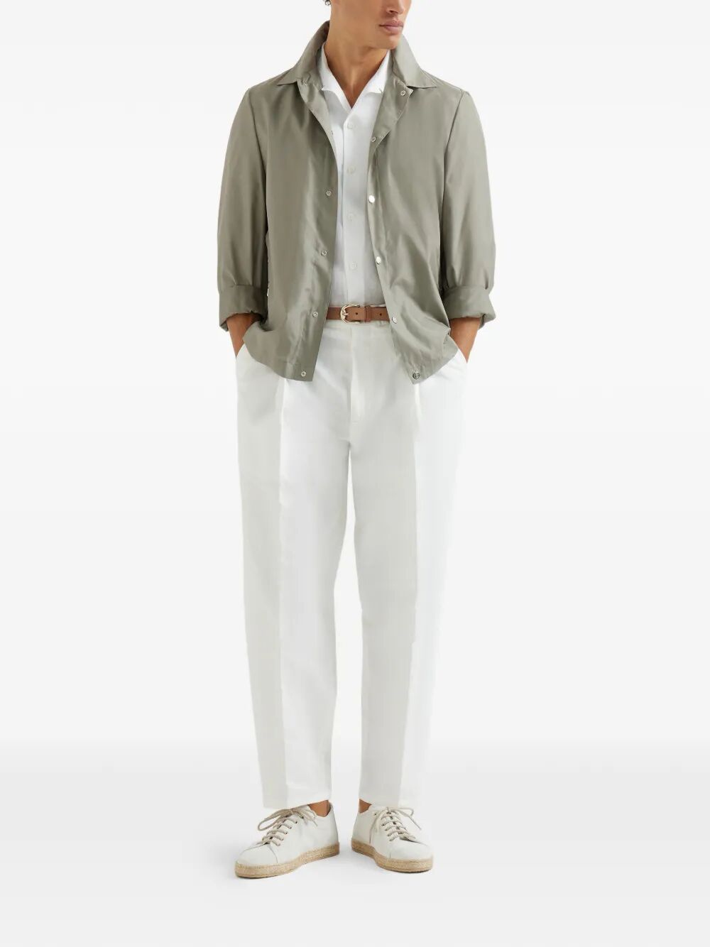 Brunello Cucinelli Men Bonded Silk Unlined Outerwear Jacket BRUNELLO CUCINELLI
