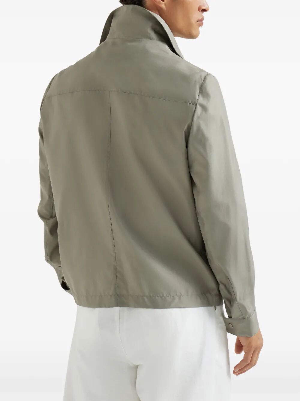 Brunello Cucinelli Men Bonded Silk Unlined Outerwear Jacket BRUNELLO CUCINELLI