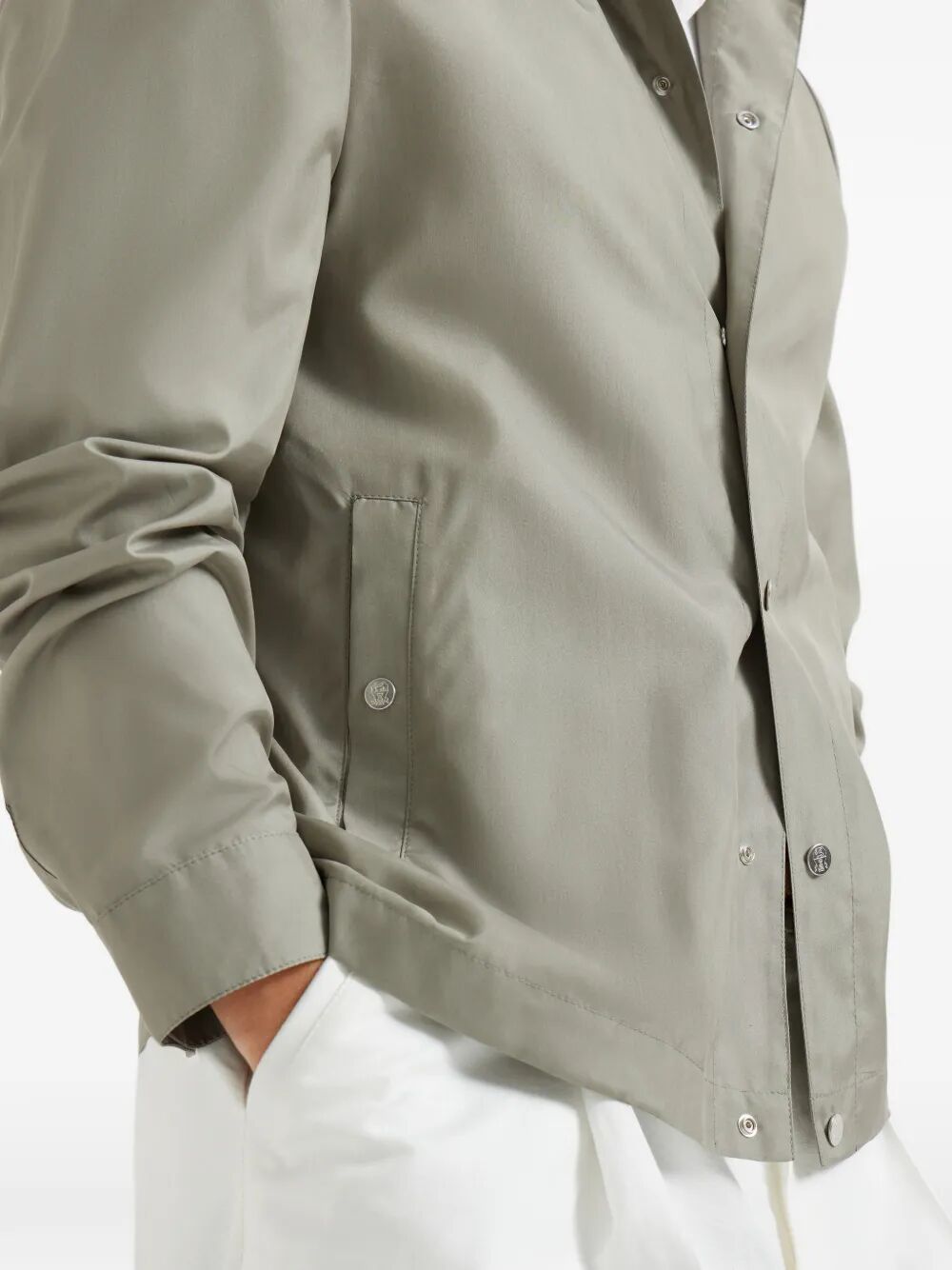 Brunello Cucinelli Men Bonded Silk Unlined Outerwear Jacket BRUNELLO CUCINELLI